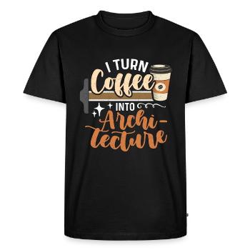 Architecture I Turn Coffee Into Builder Architects - Men's Premium Organic T-Shirt - black - Front - Nico (187cm)