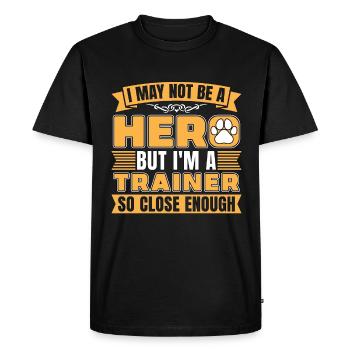 Dresseur d’animaux Je ne suis peut-être pas un héros mais un dresseur de chiens - T-shirt Premium bio Homme - noir - Devant - Nico (187cm)