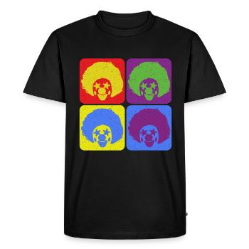 Cirque Clown Clowns Rétro Cirque Personnel Jonglerie - T-shirt Premium bio Homme - noir - Devant - Nico (187cm)