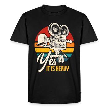 Camera Operator Yes It Is Heavy Retro Video Shoots - Men's Premium Organic T-Shirt - black - Front - Nico (187cm)