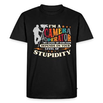 I'm A Camera Operator My Level Of Video Producer - Men's Premium Organic T-Shirt - black - Front - Nico (187cm)