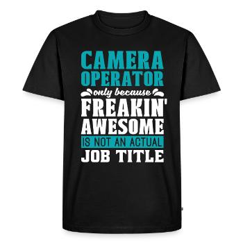 Opérateur de caméra uniquement parce que Freakin' Video tourne - T-shirt Premium bio Homme - noir - Devant - Nico (187cm)