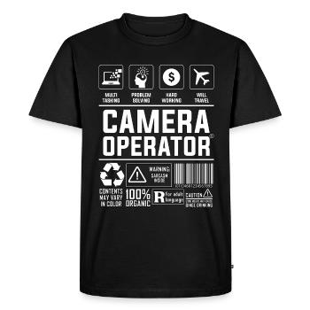 Camera Operator Video Producer Filmmaker Cameraman - Men's Premium Organic T-Shirt - black - Front - Nico (187cm)