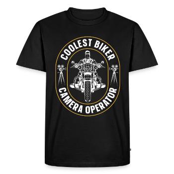 Caméraman Coolest Biker Camera Maker - T-shirt Premium bio Homme - noir - Devant - Nico (187cm)