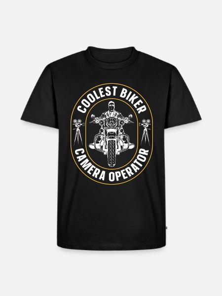 Caméraman Coolest Biker Camera Maker - T-shirt Premium bio Homme - noir