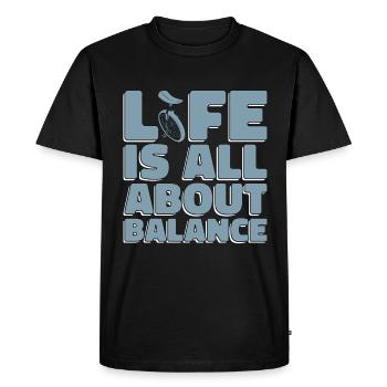 Unicycle Life Is All About Balance Loves One Wheel - Men's Premium Organic T-Shirt - black - Front - Nico (187cm)