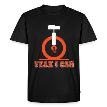 Unicycle yes I Can Cycling One Wheel Unicyclist - Men's Premium Organic T-Shirt - black - Front - Nico (187cm)