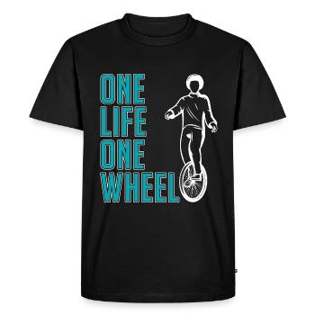 Unicycle One Life One Wheel Unicycling Unicyclist - Men's Premium Organic T-Shirt - black - Front - Nico (187cm)