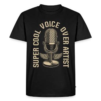 Acteur de doublage Super Cool Voix off Artiste Annonceur - T-shirt Premium bio Homme - noir - Devant - Nico (187cm)