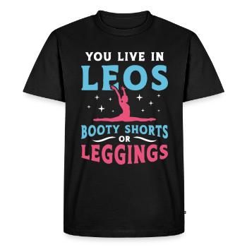 Contorsion Vous vivez dans Leos Booty Shorts Aerialist - T-shirt Premium bio Homme - noir - Devant - Nico (187cm)