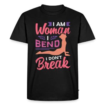 Contorsion Je suis femme Je plie Gymnastique Backflip - T-shirt Premium bio Homme - noir - Devant - Nico (187cm)