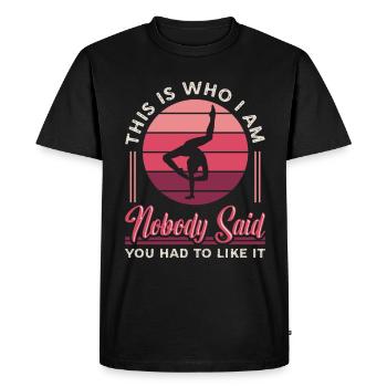 Contorsion C’est qui je suis Gymnaste Contorsionniste - T-shirt Premium bio Homme - noir - Devant - Nico (187cm)