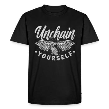 Unicycle Unchain Yourself One Wheel Unicyclist - Men's Premium Organic T-Shirt - black - Front - Nico (187cm)