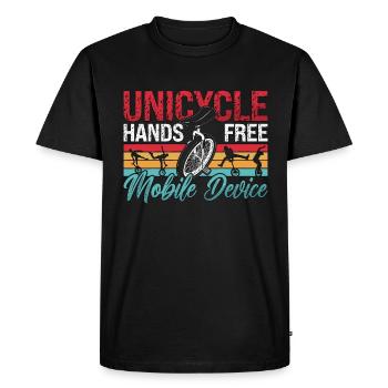 Unicycle Hands Free Mobile Retro Unicycle Rider - Men's Premium Organic T-Shirt - black - Front - Nico (187cm)