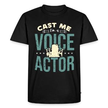 Acteur de doublage Cast Me Je suis un acteur de doublage Annonceur - T-shirt Premium bio Homme - noir - Devant - Nico (187cm)