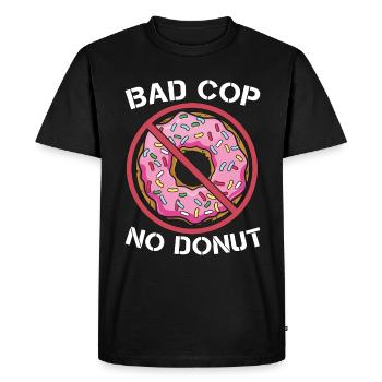 Policier Bad Cop No Donut Application de la loi - T-shirt Premium bio Homme - noir - Devant - Nico (187cm)