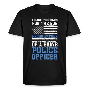 Police Officer I Back The Blue For Law Enforcement - Men's Premium Organic T-Shirt - black - Front - Nico (187cm)