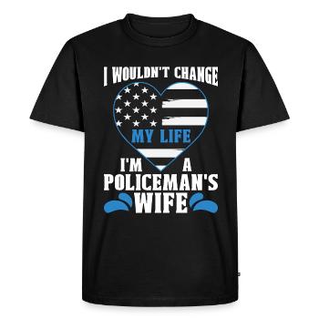 Police Officer I Wouldn't Change My Life Policeman - Men's Premium Organic T-Shirt - black - Front - Nico (187cm)
