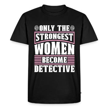 Détective seulement les empreintes digitales des femmes les plus fortes - T-shirt Premium bio Homme - noir - Devant - Nico (187cm)