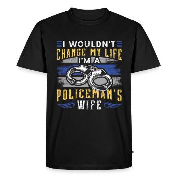 Police Officer Wouldn't Change My Life Sheriff Cop - Men's Premium Organic T-Shirt - black - Front - Nico (187cm)