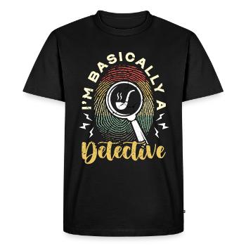 Détective Je suis essentiellement un enquêteur-détective - T-shirt Premium bio Homme - noir - Devant - Nico (187cm)