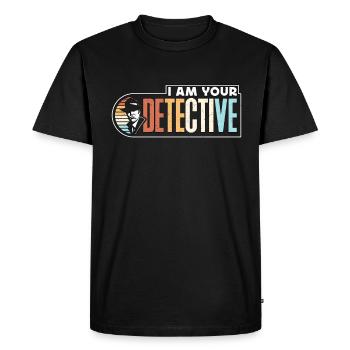 Détective Je suis votre détective Retro Investigation - T-shirt Premium bio Homme - noir - Devant - Nico (187cm)