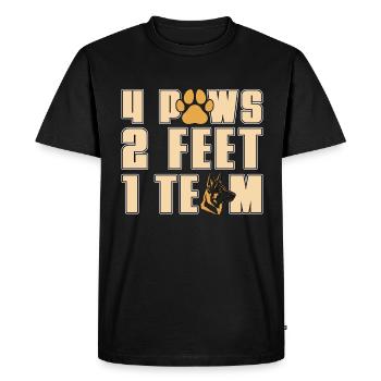 Berger allemand 4 pattes 2 pieds 1 équipe Chiens militaires - T-shirt Premium bio Homme - noir - Devant - Nico (187cm)