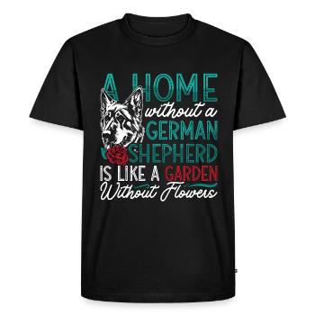Berger allemand Une maison sans chiens militaires - T-shirt Premium bio Homme - noir - Devant - Nico (187cm)