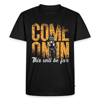 Les malinois belges entrent dans ce chien policier - T-shirt Premium bio Homme - noir - Devant - Nico (187cm)