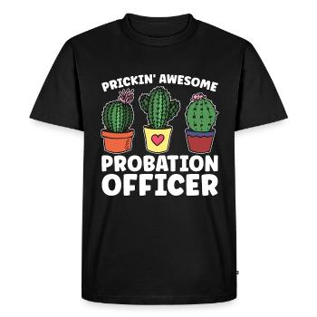 Agent de probation Prickin' Awesome Agent de libération conditionnelle - T-shirt Premium bio Homme - noir - Devant - Nico (187cm)