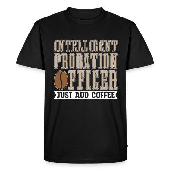 Agent de probation intelligent Agent correctionnel - T-shirt Premium bio Homme - noir - Devant - Nico (187cm)