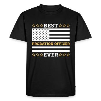 Meilleur agent correctionnel de l’histoire - T-shirt Premium bio Homme - noir - Devant - Nico (187cm)