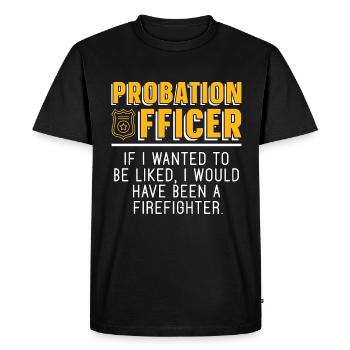 Agent de probation si je voulais être correctionnel - T-shirt Premium bio Homme - noir - Devant - Nico (187cm)