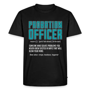 Agent de probation quelqu’un qui applique la loi - T-shirt Premium bio Homme - noir - Devant - Nico (187cm)