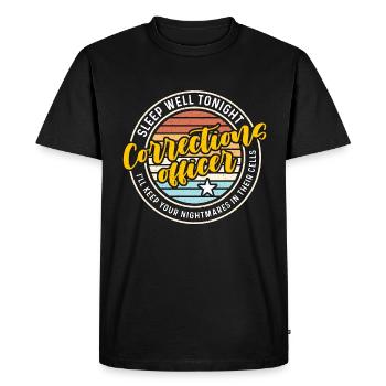 Corrections Officer Sleep Well Tonight Thin Silver - Men's Premium Organic T-Shirt - black - Front - Nico (187cm)