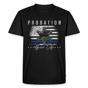 Agent de probation Agent de libération conditionnelle des services correctionnels à vie - T-shirt Premium bio Homme - noir - Devant - Nico (187cm)