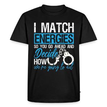 Agent de probation I Match Energies So Prison Guard - T-shirt Premium bio Homme - noir - Devant - Nico (187cm)