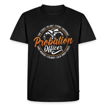 Agent de probation Gardien de prison Application de la loi - T-shirt Premium bio Homme - noir - Devant - Nico (187cm)
