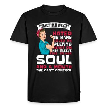 Correctional Officer Hated By Many Prison Guard - Men's Premium Organic T-Shirt - black - Front - Nico (187cm)