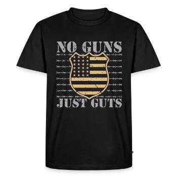 Corrections Officer No Guns Just Guts Prison Guard - Men's Premium Organic T-Shirt - black - Front - Nico (187cm)