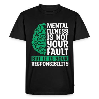 Santé mentale Les maladies mentales ne sont pas des soins de santé - T-shirt Premium bio Homme - noir - Devant - Nico (187cm)