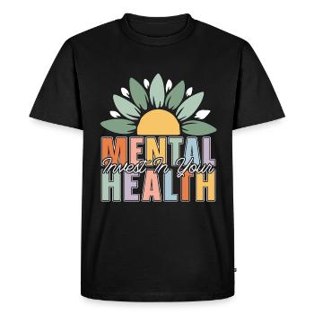 Santé mentale Investissez dans vos soins de santé mentale - T-shirt Premium bio Homme - noir - Devant - Nico (187cm)
