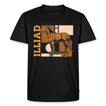 Mythologie grecque Illiade Mythologie Dieux Mythe antique - T-shirt Premium bio Homme - noir - Devant - Nico (187cm)