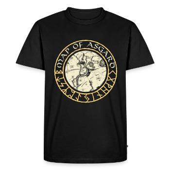 Carte de la mythologie nordique de la déesse Asgard Valkyrie - T-shirt Premium bio Homme - noir - Devant - Nico (187cm)