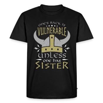 Norse Mythology One's Back Is Vulnerable Norse - Men's Premium Organic T-Shirt - black - Front - Nico (187cm)