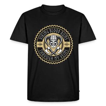 Mythologie nordique Viking Blood Runs Valkyrie Goddess - T-shirt Premium bio Homme - noir - Devant - Nico (187cm)
