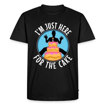 Je suis juste ici pour le mariage de gâteau - T-shirt Premium bio Homme - noir - Devant - Nico (187cm)
