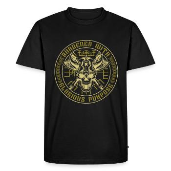 Norse Mythology Burdened With Glorious Valknut - Men's Premium Organic T-Shirt - black - Front - Nico (187cm)