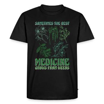 Herbalism Sometimes The Best Medicine Apothecary - Men's Premium Organic T-Shirt - black - Front - Nico (187cm)