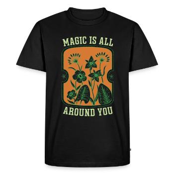 La magie de l’herboristerie est tout autour de vous Herboriste à base de plantes - T-shirt Premium bio Homme - noir - Devant - Nico (187cm)